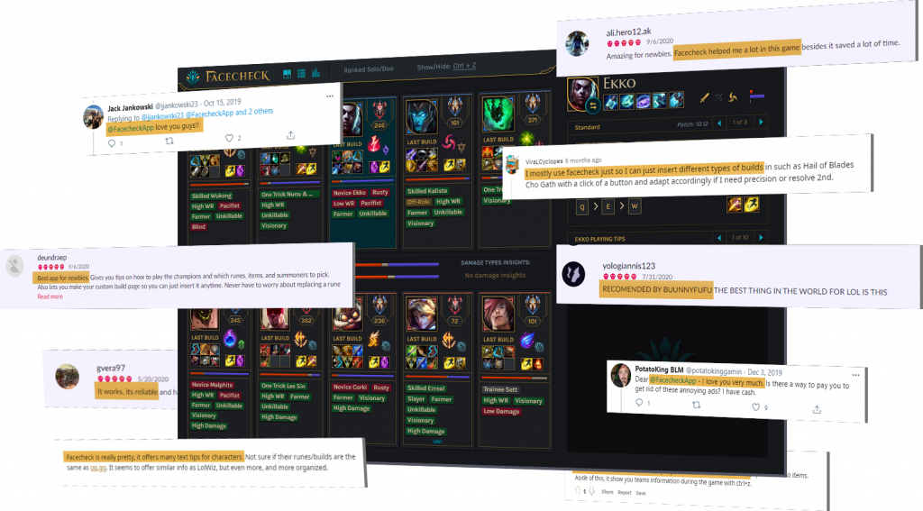 Facecheck desktop app for League of Legends Start playing better!